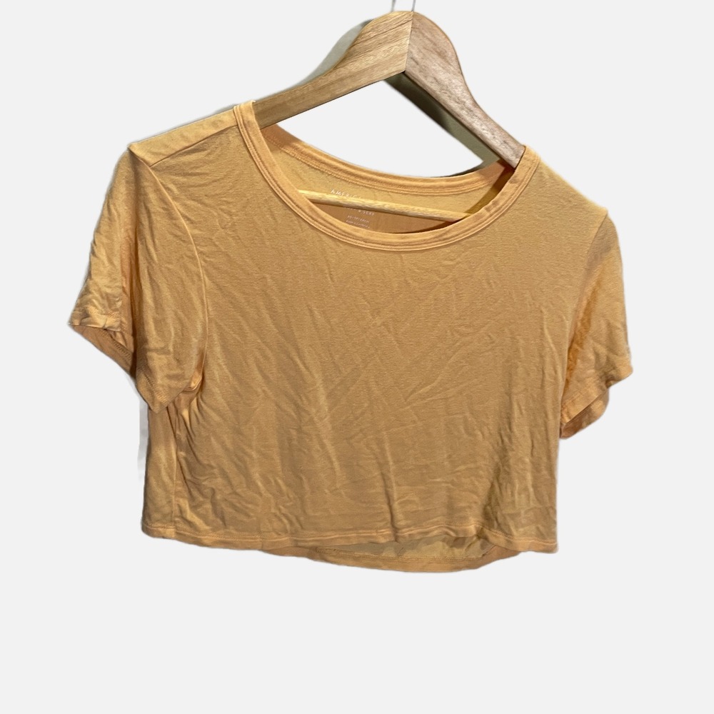 American Eagle Soft‎ & Sexy Peach Orange Short Sleeve Crop Top Tee XS